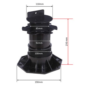 Set 10 supporti per pavimenti galleggianti Altezza regolabile 140-210mm Max 2700 kg Piedini per decking