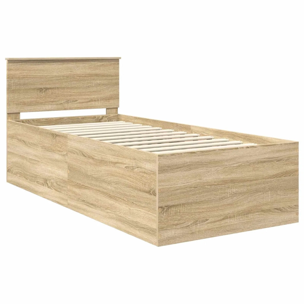 Struttura del letto-Giroletto Rovere Sonoma 75 x 190 cm Legno multistrato 663659