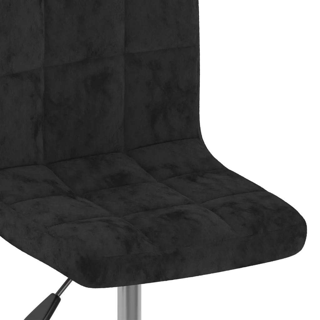 vidaXL Sgabello da Bar Girevole Nero in Velluto