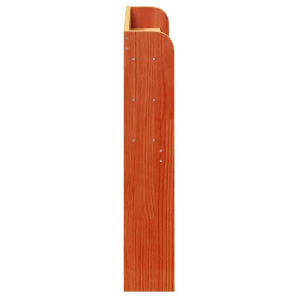 Testiera con Ripiani Marrone Cera 100 cm Legno Massello di Pino