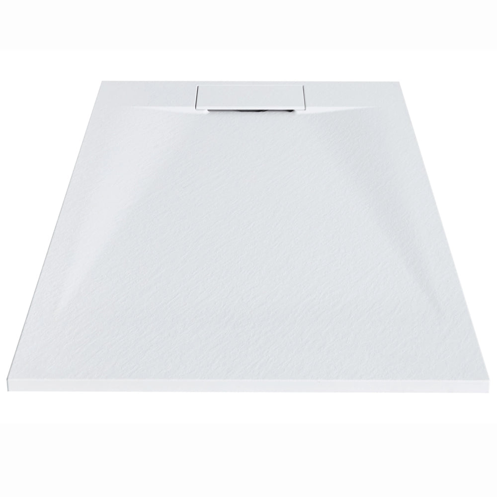 Piatto doccia con scarico bianco SMC 80 x 120 x 3 cm effetto pietra naturale minimalista