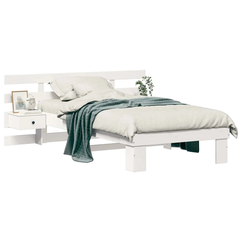 Struttura del letto Bianco 90 x 190 cm Pino massello
