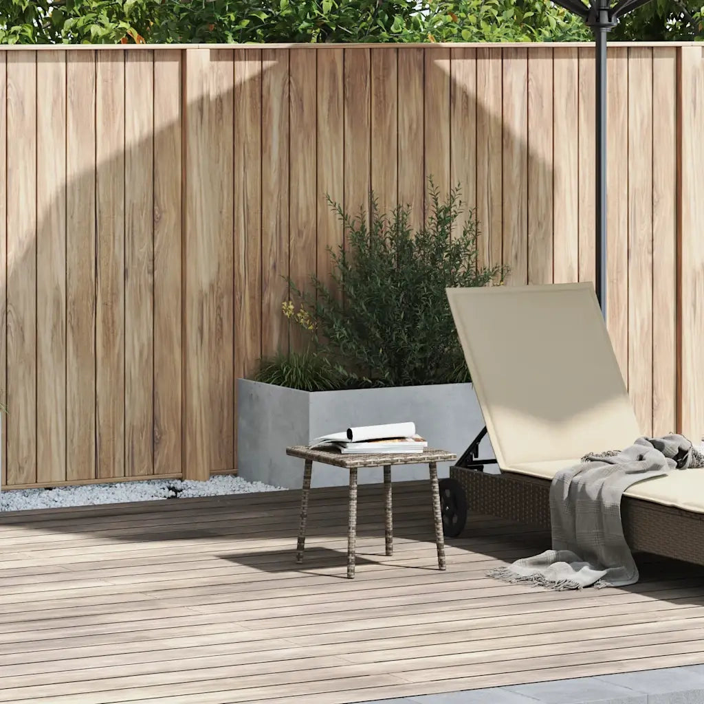 Tavolino da Giardino | Tavolino da esterno Rettangolare Grigio 40x40x37 cm Polyrattan
