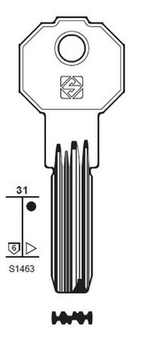 chiavi punzonate silca pf21 olc gr.6 cod:ferx.94333