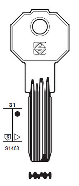 chiavi punzonate silca pf21 olc gr.6 cod:ferx.94333