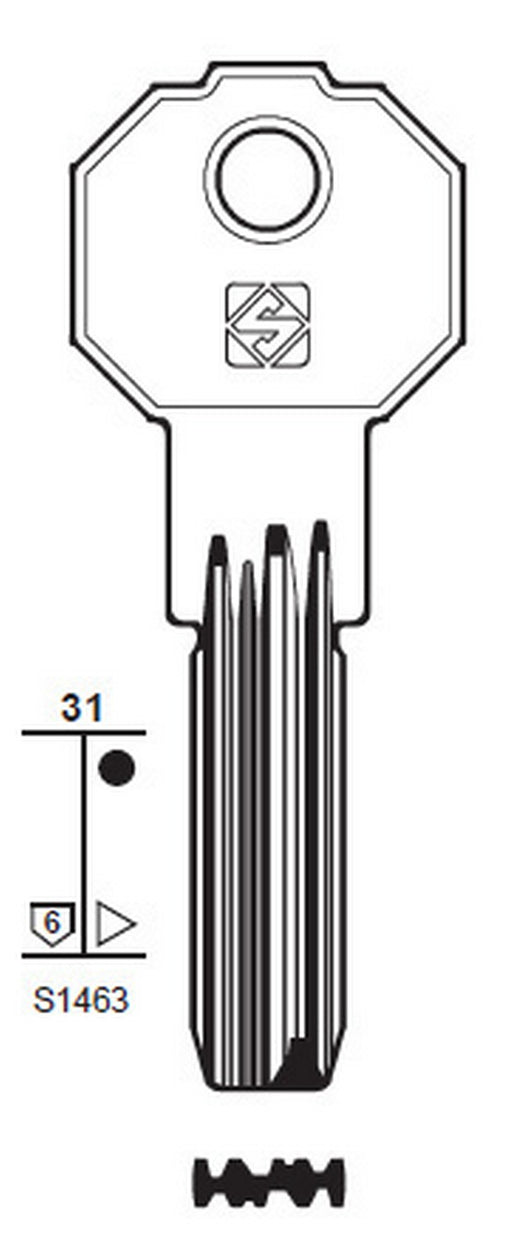 chiavi punzonate silca pf21 olc gr.6 cod:ferx.94333