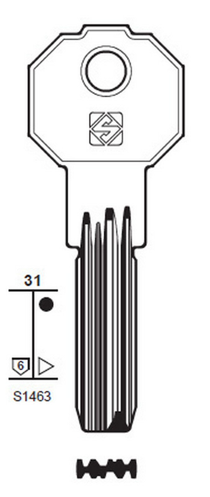 chiavi punzonate silca pf21 olc gr.6 cod:ferx.94333