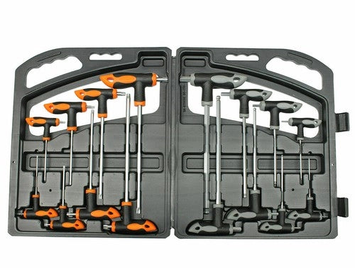 Set Kit 16 Pz Chiavi Chiave A T Esagonali E Torx Lunghe + Valigetta Cassetta