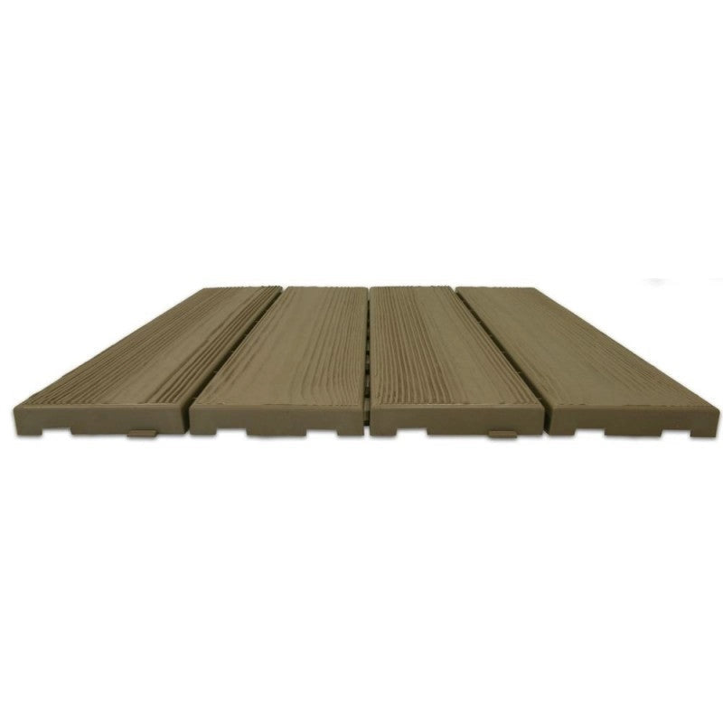 Set 14 Piastrelle Autobloccanti in Plastica Effetto Legno 37,7 x 18,6 cm da Interno o Esterno