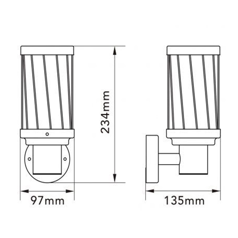 Trade Shop - Applique Lanterna Moderna Per Esterno In Alluminio Rosso Ruggine Attacco E27 Ip54 Esm-02c -