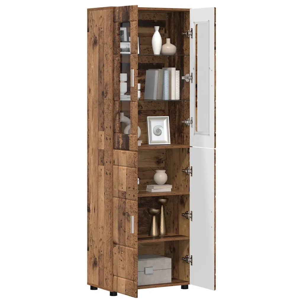 Credenza con lo scaffale FLORIN Legno vecchio 60 x 35 x 182 cm 3397922