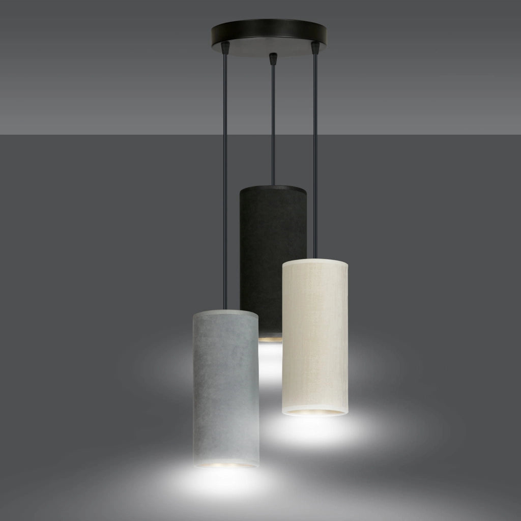 Emibig Bente lampadario Premium 3xE27 nero multicolor 35cm