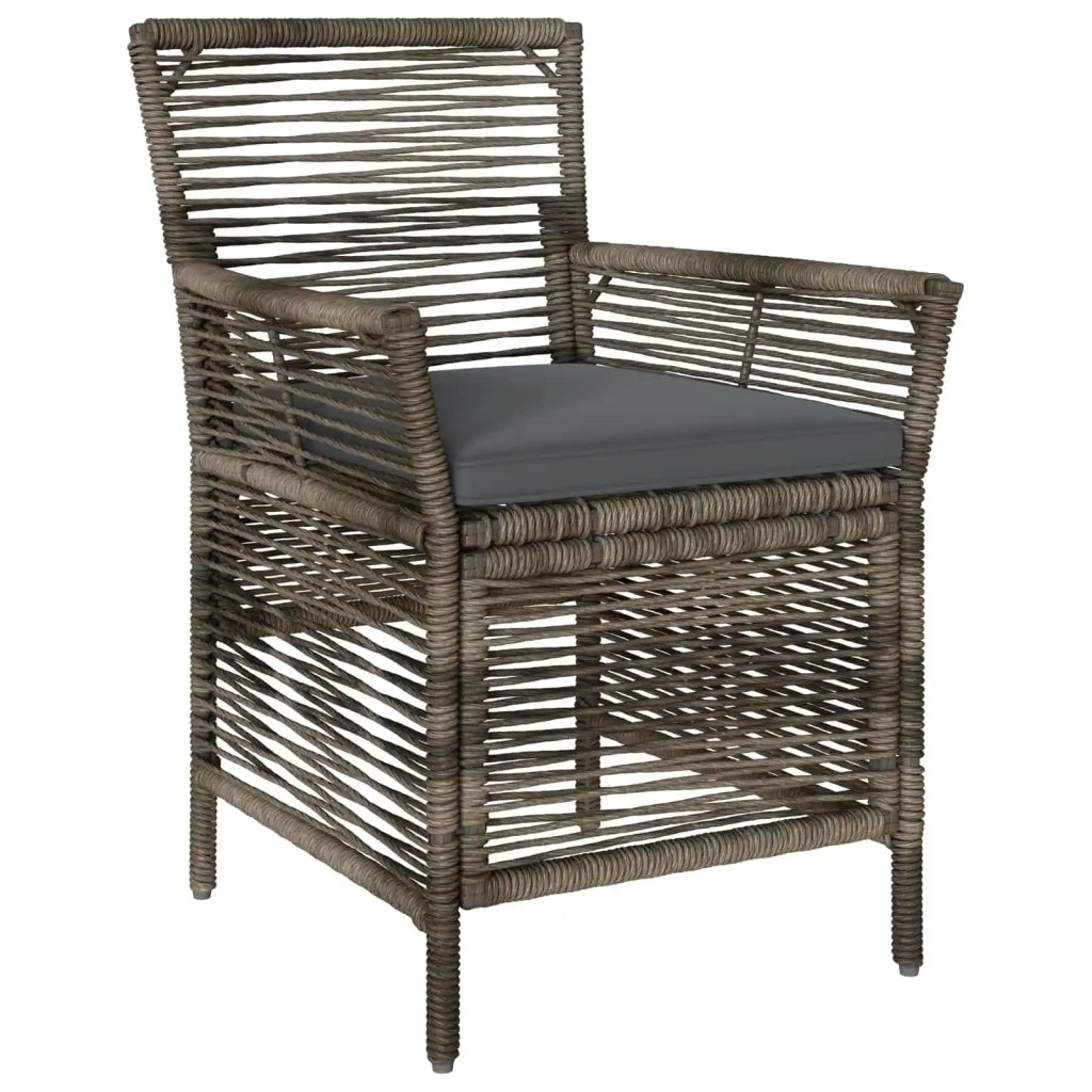 Sedia da esterno 4 pcs Grigio e Grigio Scuro polyrattan