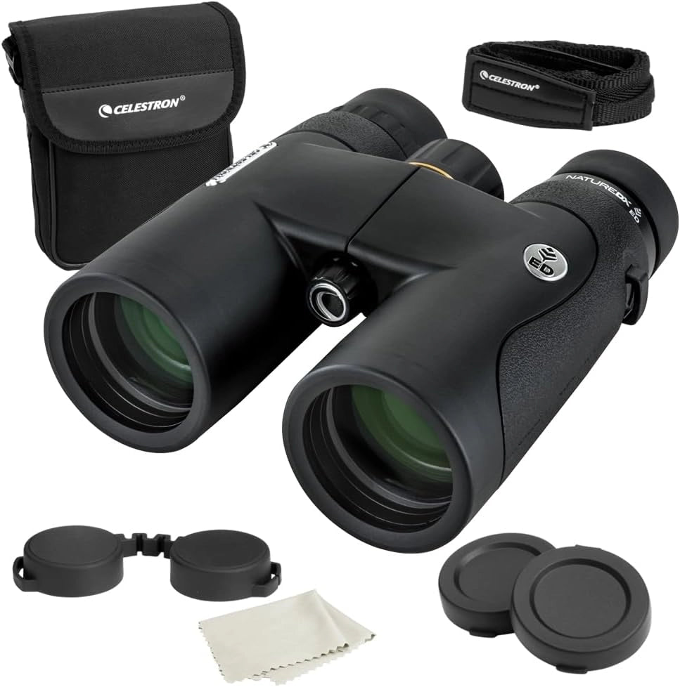 Celestron 72336 Nature DX ED 12x50 binocolo con obiettivo a bassissima dispersione esterni e birdwatching, ottica multistrato con prismi BaK-4, rinforzato in gomma, resistente ad acqua e nebbia