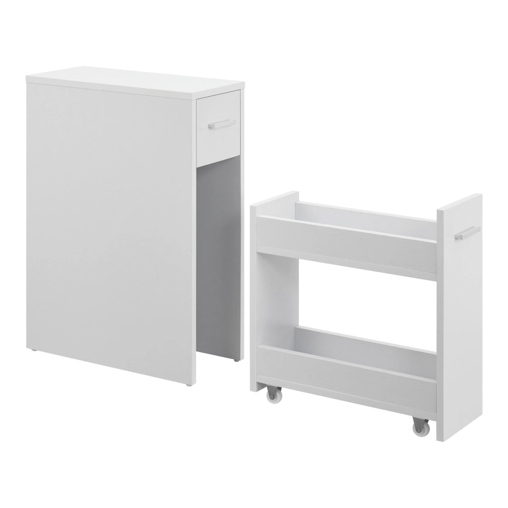 Mobile da Bagno Kauhajoki Salvaspazio con 2 Cassetti 61 x 20 x 45 cm - Bianco [en.casa]