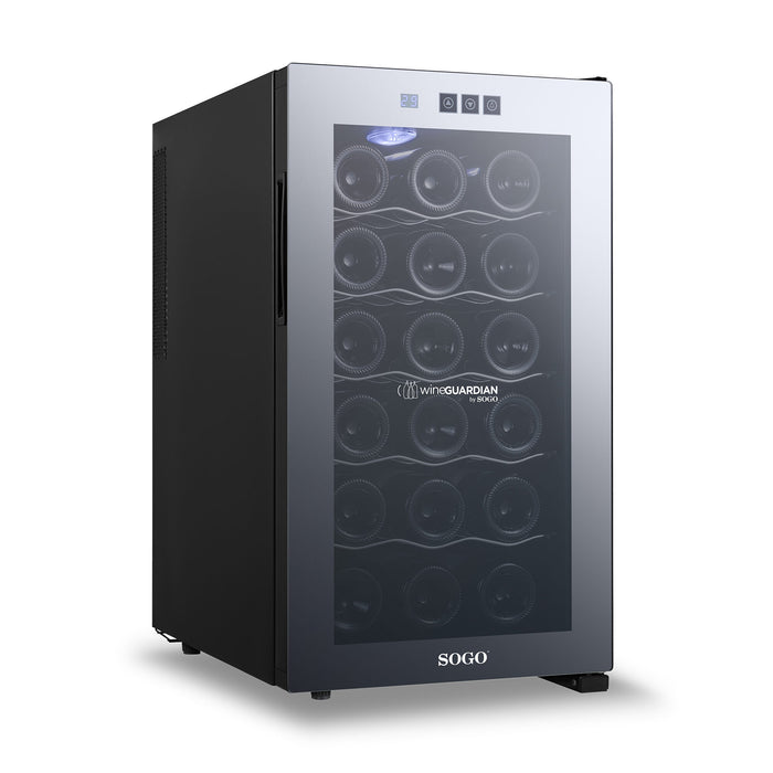 SOGO Cantinetta Vino 18 Bottiglie 48L con Display LED Touch e Ripiani Cromati