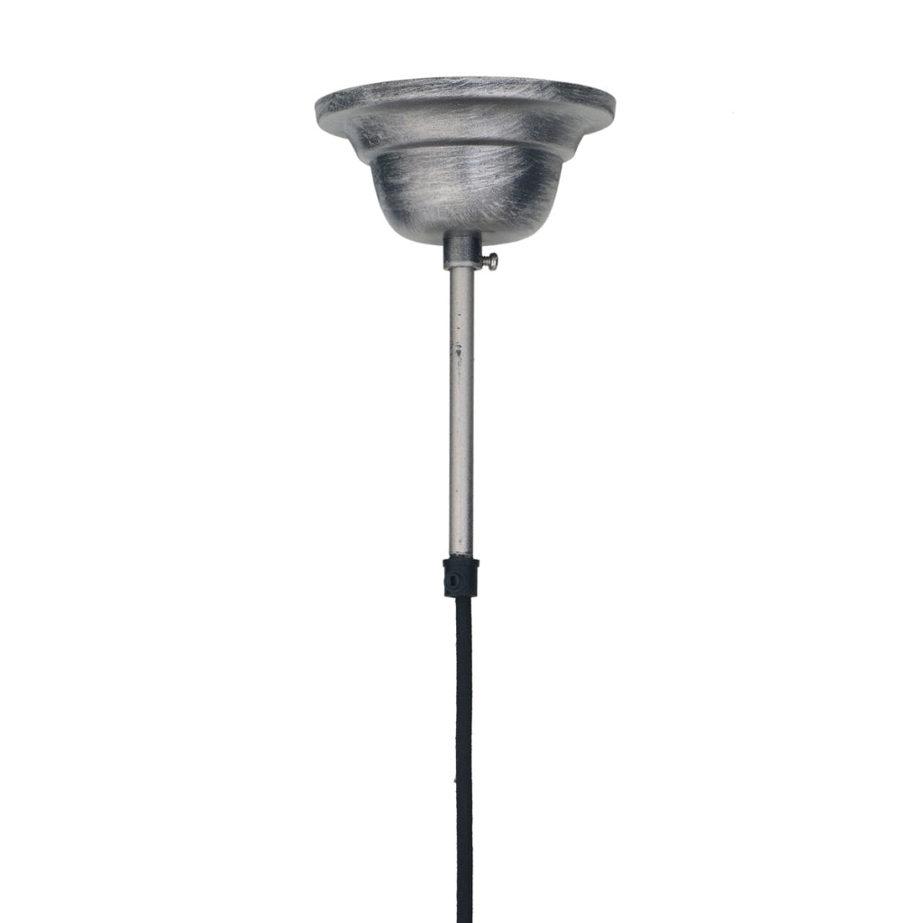 Lampada a sospensione Sawyer in ferro argentato