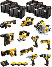 DeWALT Kit DWK1103T (DCD996 + DCH273 + DCG405 + DCF887 + DCF889H + DCS334 + DCS570 + DCS355 + DCP580 + DCS367 + DCL050 + 3 Batterie 5,0 Ah + Caricabatterie + 4 x TSTAK VI)
