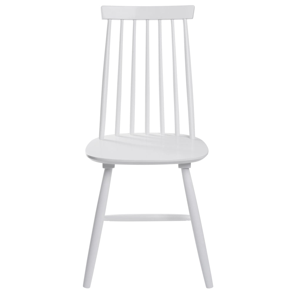 Set di 2 sedie da pranzo Sedia da cucina con schienale in legno massello bianco