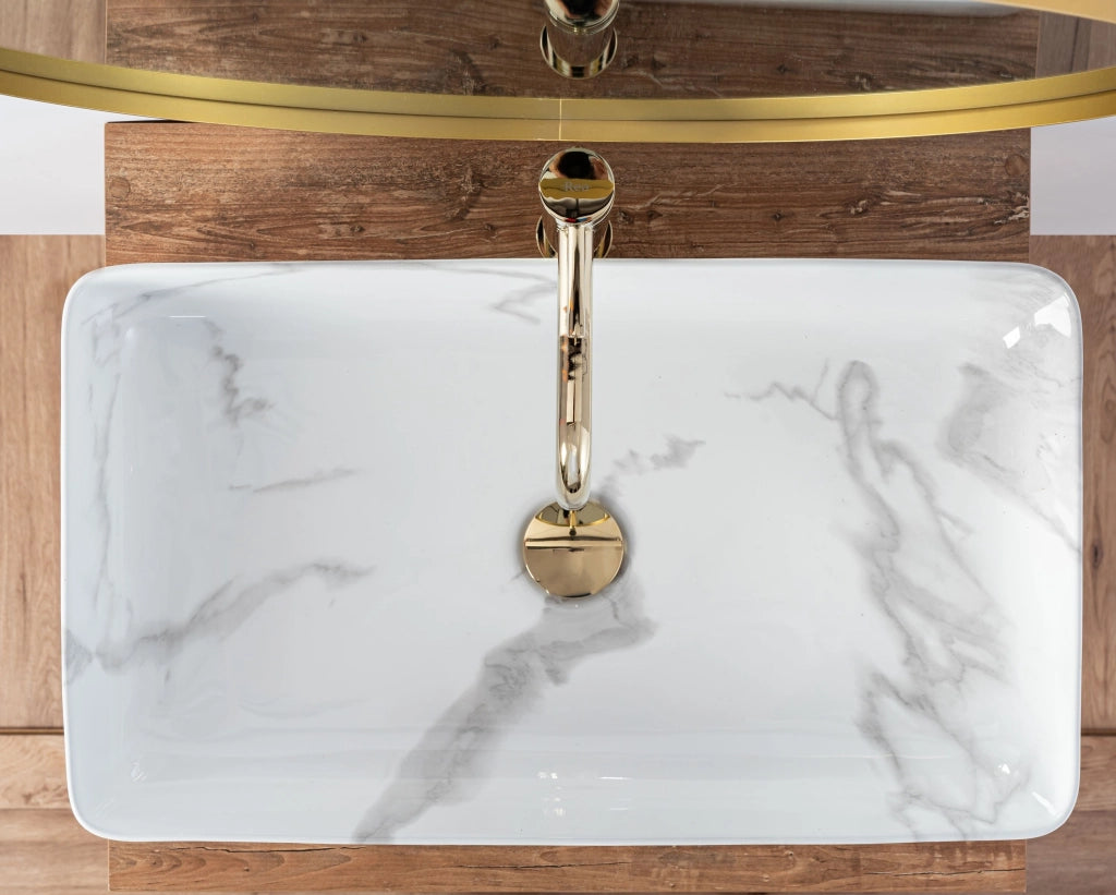Lavabo Da Appoggio Rea Denis Shiny Marmo