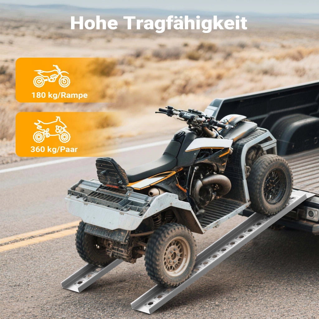 Rampa di carico 163 cm in alluminio per moto e quad Portata max 180 kg