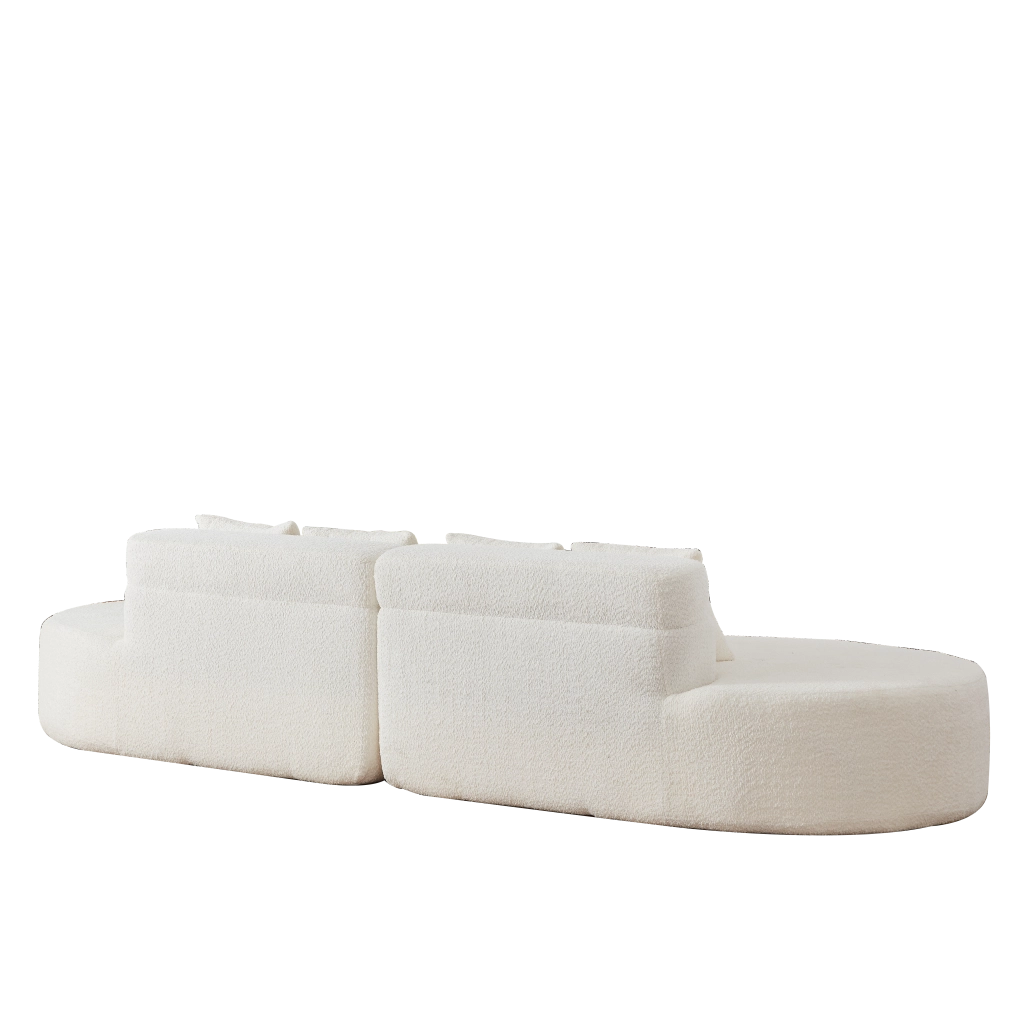 Divano Modulare 310 cm in Memory Foam ¨C Xylo ¨C Tessuto Teddyfleece Lavabile, Moderno