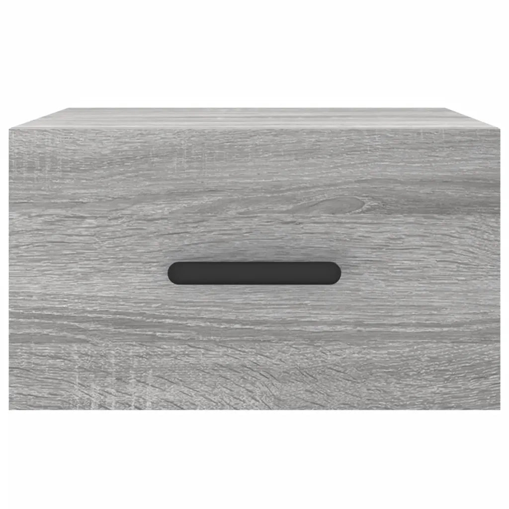 Set di 2 Comodini | Armadio da Notte | Mobiletto da notte a Muro Grigio Sonoma 35x35x20 cm