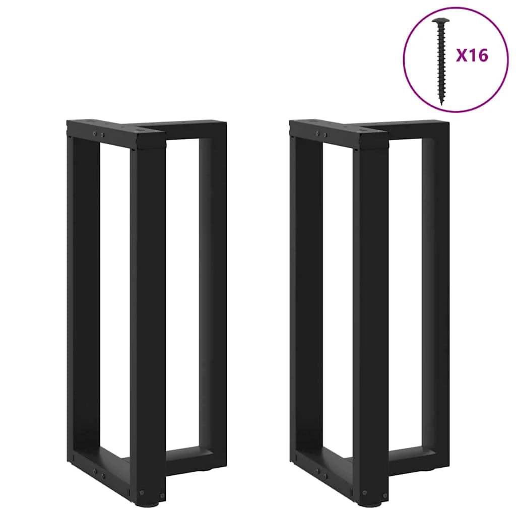 Set di 2 gambe per tavolo da bar a forma di T dimensioni 40 x 35 x 90 cm design moderno in acciaio nero 02_0057338