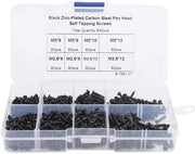 Set di viti 640 pezzi - Assortimento di viti - Acciaio carbonio - Viti a testa bulbosa - Nero - Diverse misure M2/M2.6 - Materiale di fissaggio