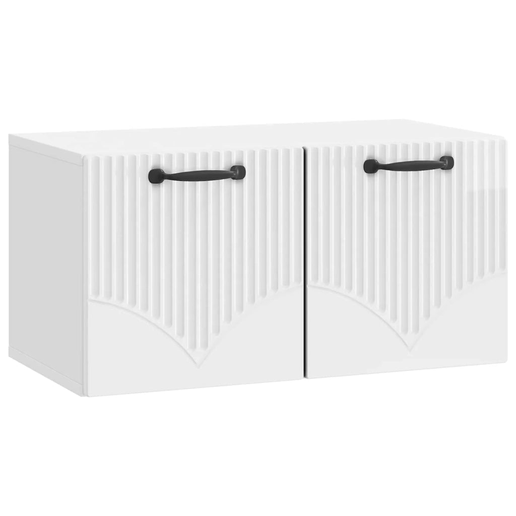 Mobile Porta TV da Muro Bianco Lucido 59,5 x 31 x 30 cm