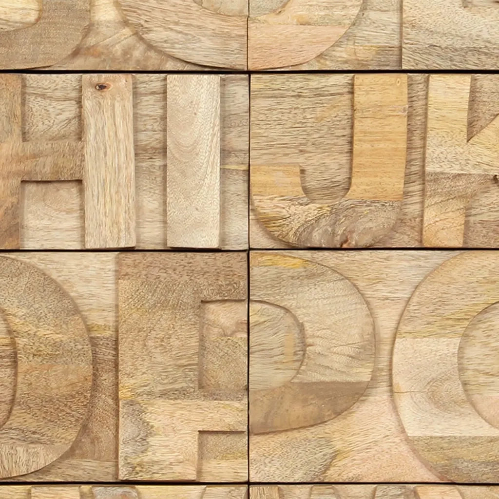 Mobile Alfabeto 6 Cassetti 120x35x79 cm in Legno Massello Mango 247712