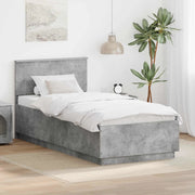 Struttura del letto con testiera Grigio cemento 100 x 200 cm