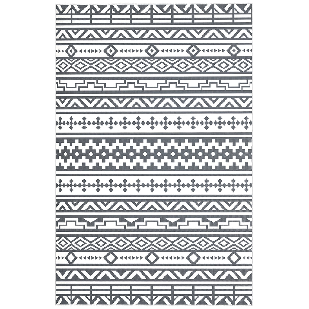 Tappeto da Esterno Reversibile Geometrico ¨C zephmum ¨C Grigio Bianco 182x274 cm