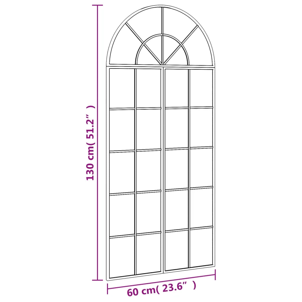 Specchio da Parete | Specchio decorativo Nero 60x130 cm Arco in Ferro