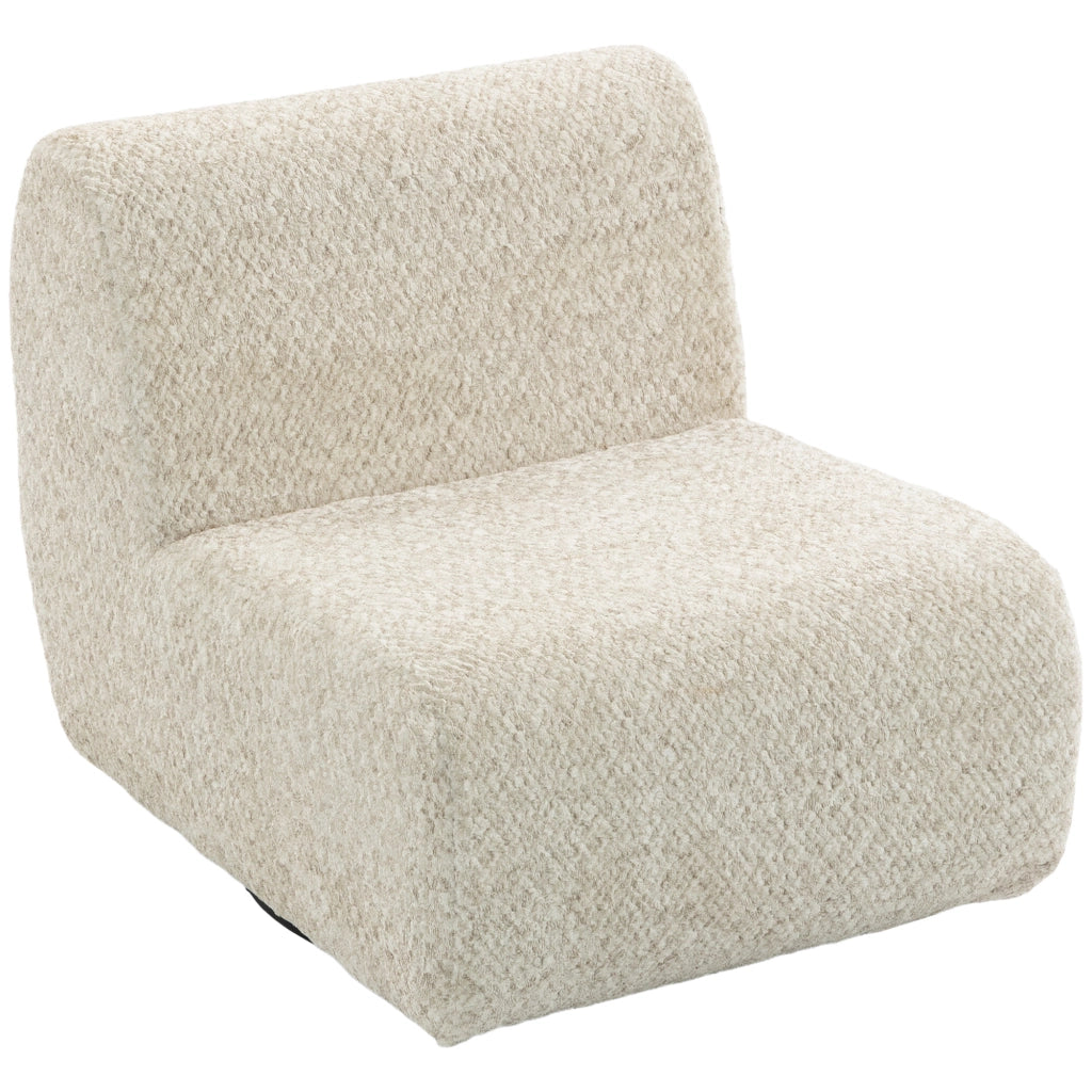 Fauteuil de Salon Pivotant 360° Canapé 1 Place en Chenille Beige