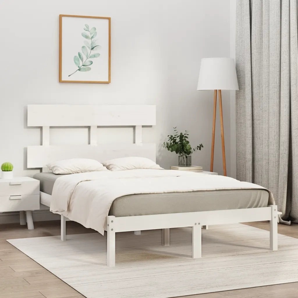 Giroletto-Struttura Letto Bianco in Legno Massello 120x200 cm 323520