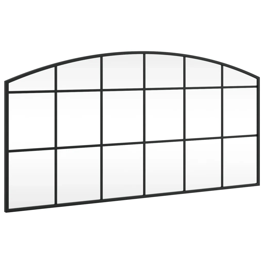 Specchio da Parete-Specchio a Muro-Specchio Decorativo Nero 100x50 cm Arco in Ferro 601022