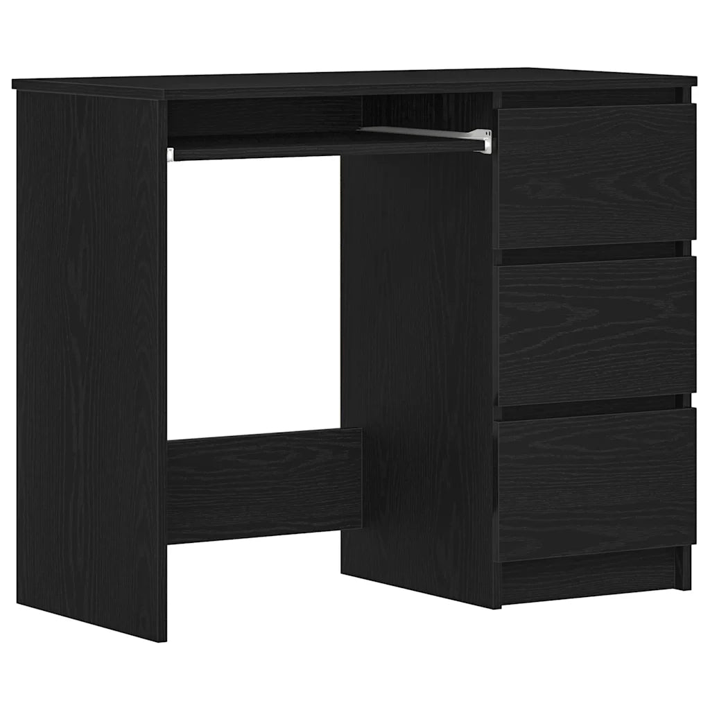 Scrivania Rovere Nera 90x45x76 cm in Legno Multistrato 862490