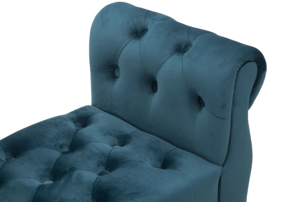 Panchetta Paris Oro 120x40x60 cm in Legno e Poliestere Ottanio