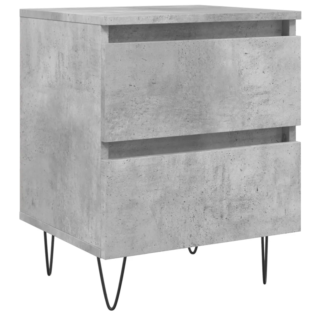 Comodino Grigio Cemento 40x35x50 cm in Legno Multistratocod mxl 104401