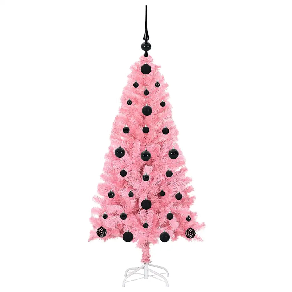 Albero di Natale con 150 LED con supporto Rosa 120 cm PVC 3396408