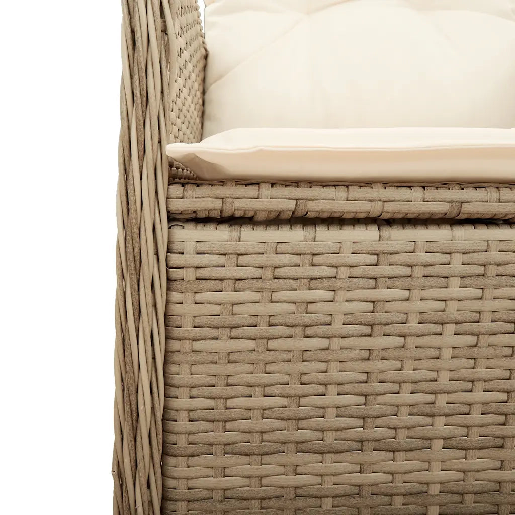 Set da BistrÃ² da Giardino 9 pz con Cuscini Beige in Polyrattan