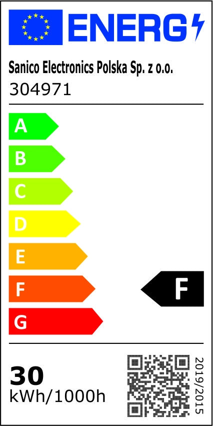 Faro LED SMD 30W con PIR 6500K 120° IP65 nero Polux