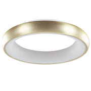 Lampada da soffitto in acciaio sintetico dorato integrato con luci a LED di forma rotonda plafoniera moderna illuminazione
