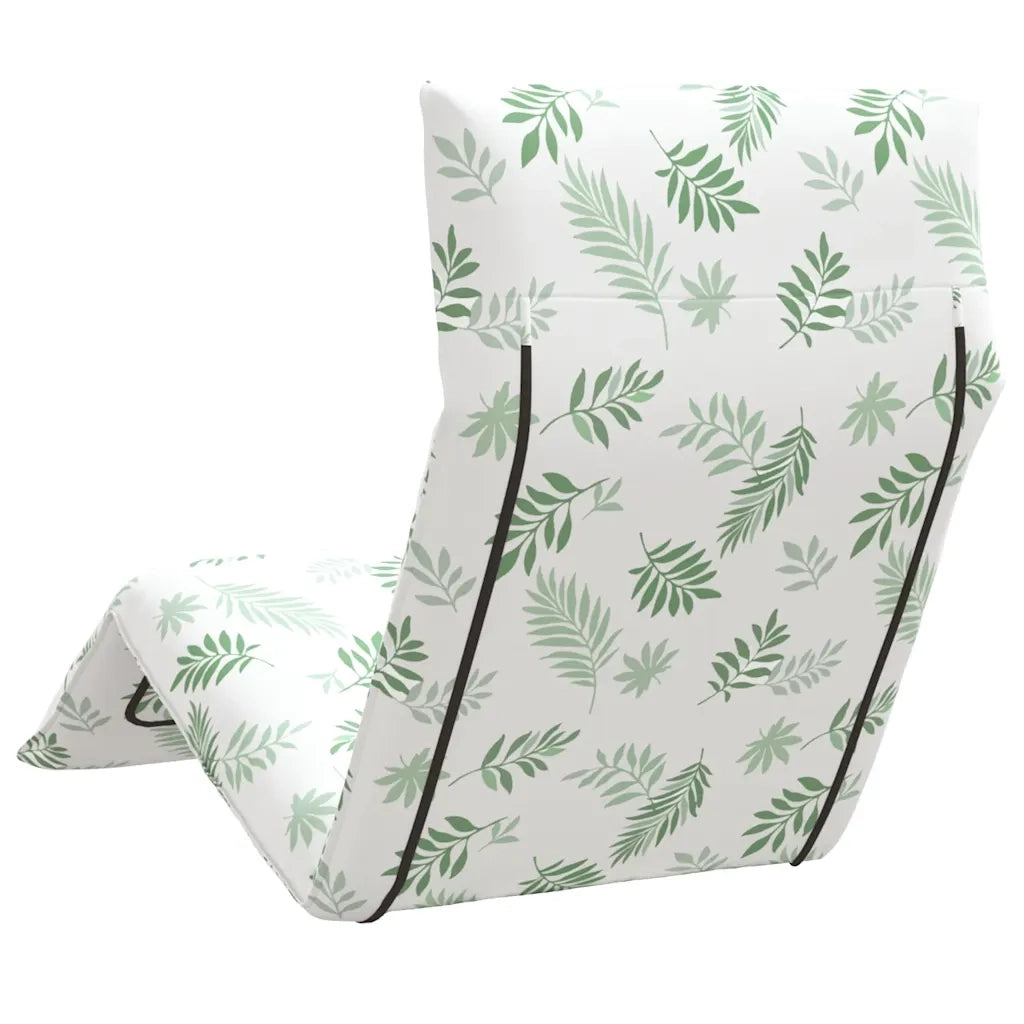 Lettino Pieghevole Motivo a Foglie 175x54x8,5 cm Tessuto Oxford