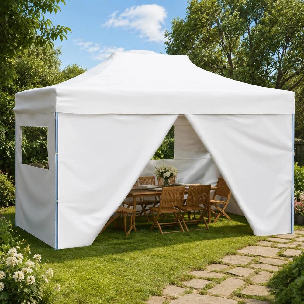 Foldable Party Tent With 4 Side Panels, 3x4.5 M, White