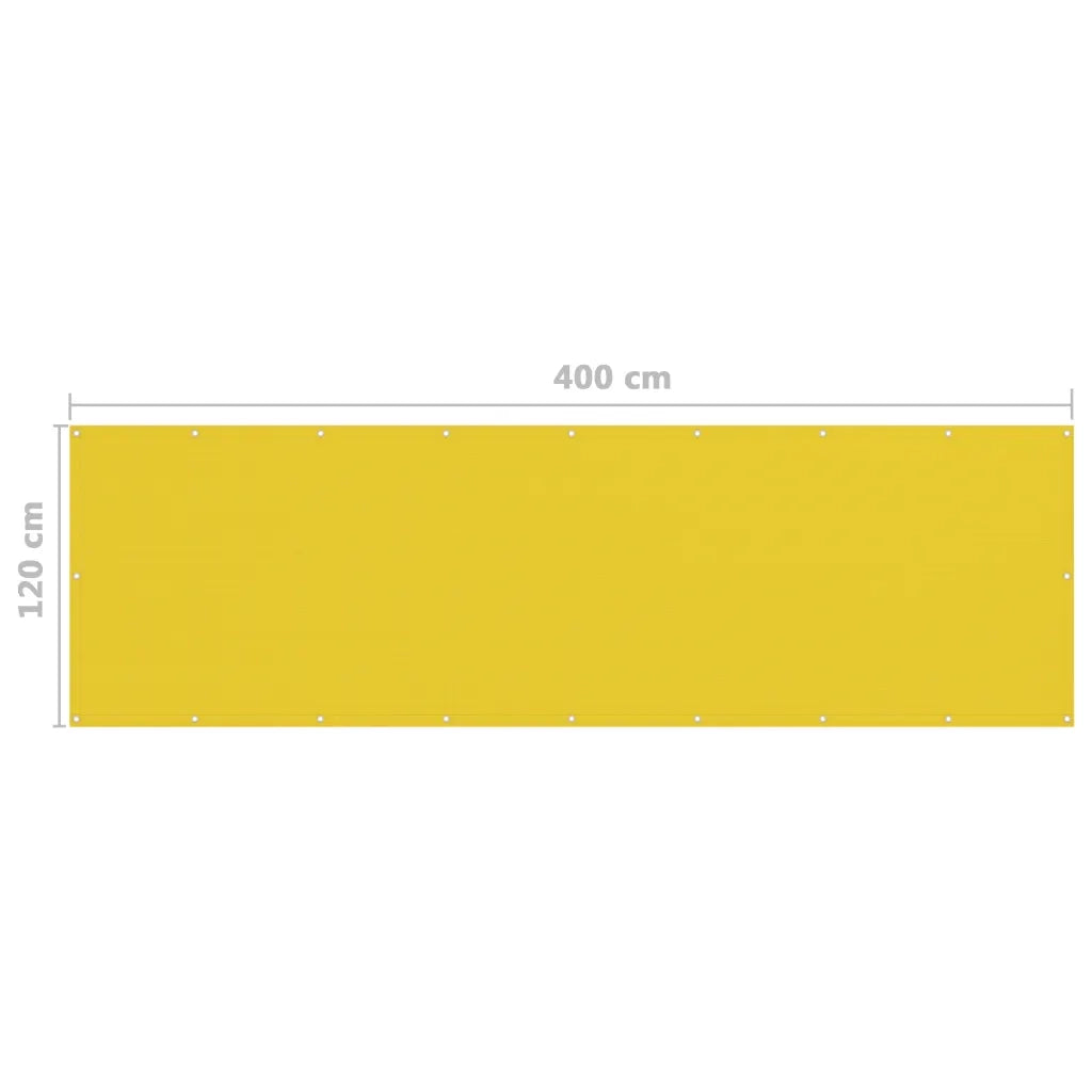 Paravento da Balcone-Pannello per balcone Giallo 120x400 cm in HDPE