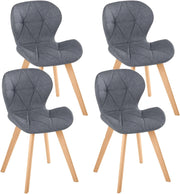 Set di 4 sedie da pranzo in tessuto grigio scuro ROBINE