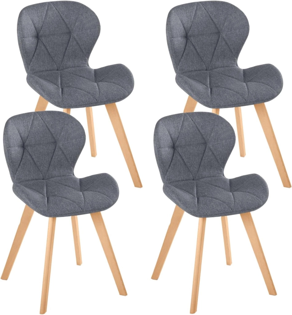 Set di 4 sedie da pranzo in tessuto grigio scuro ROBINE