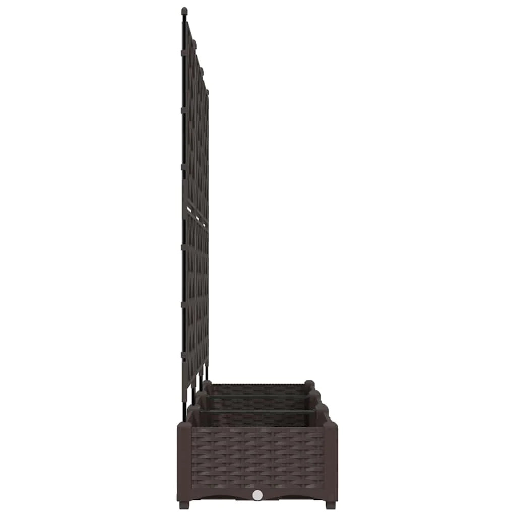 Set di 3 fioriere da giardino moderne e resistenti 120 x 40 x 125,5 cm acciaio marrone 02_0058514